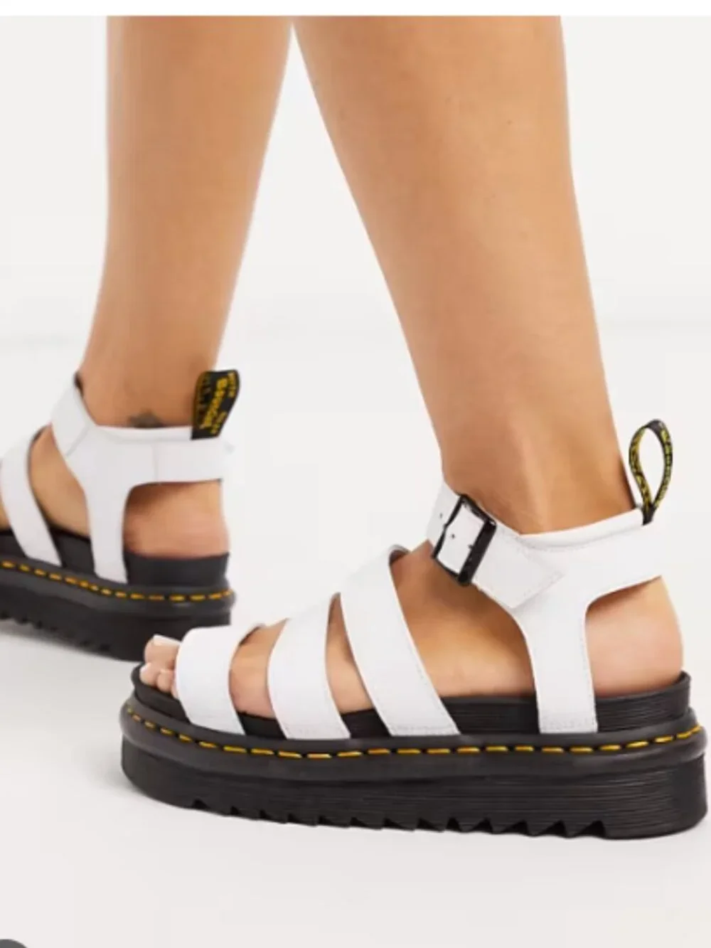 Dr. Martens Blaire Leather Strap Sandals Womens Size 7 White Docs